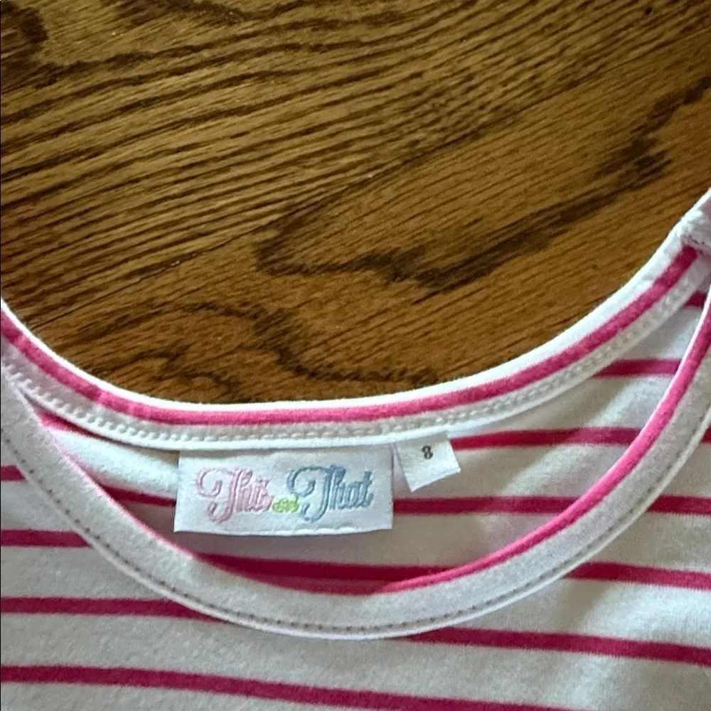 Girls striped long sleeved dress with ruffle details and matching leggings NWOT
